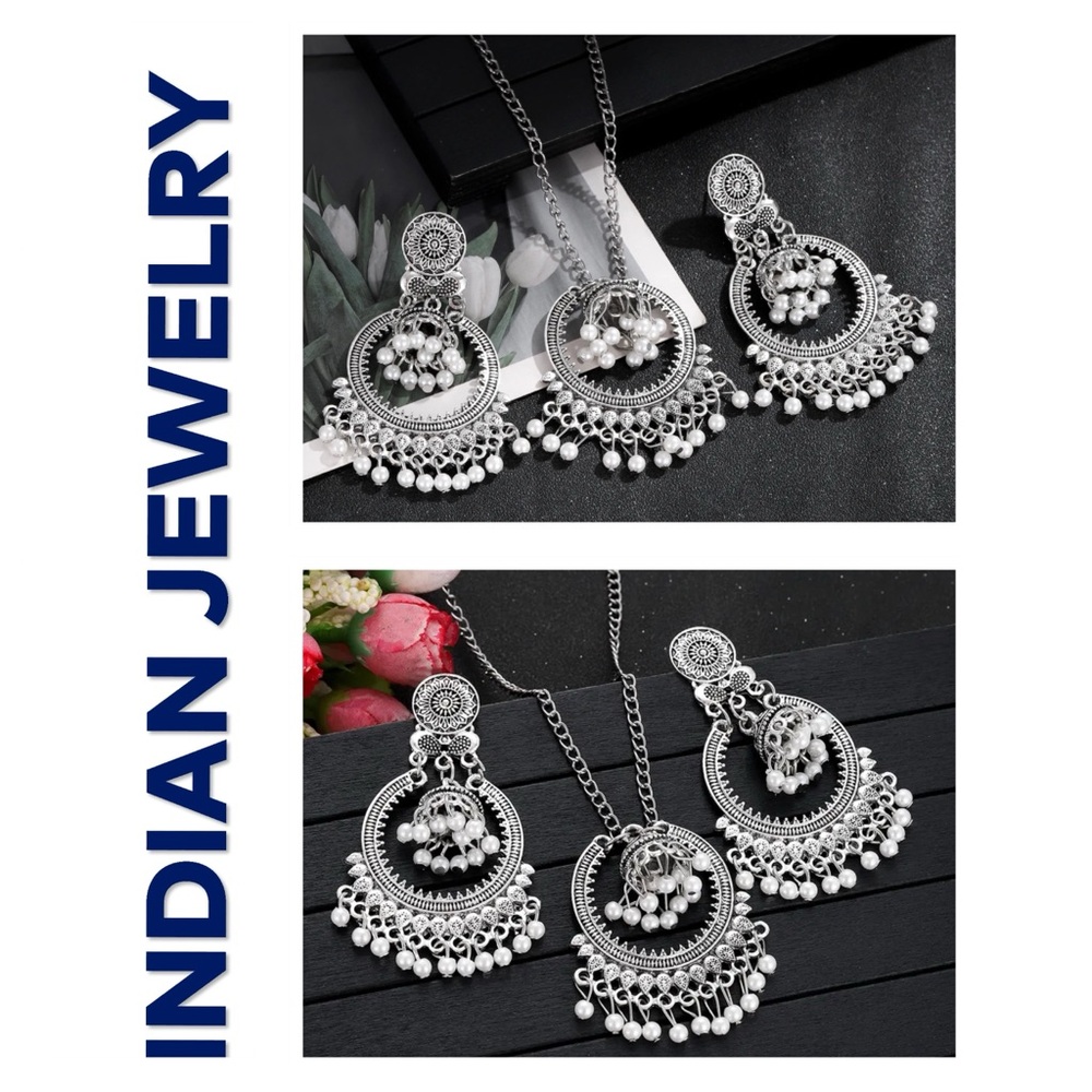 🐘 Indian Earrings and Necklace Set